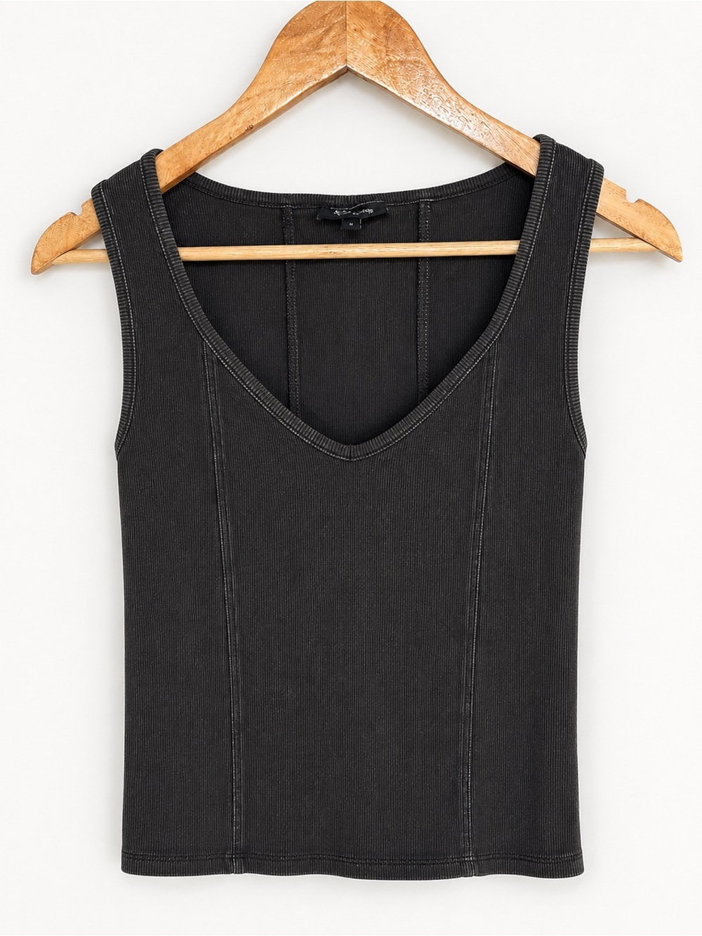 Self Esteem Black Ribbed Tank- Medium